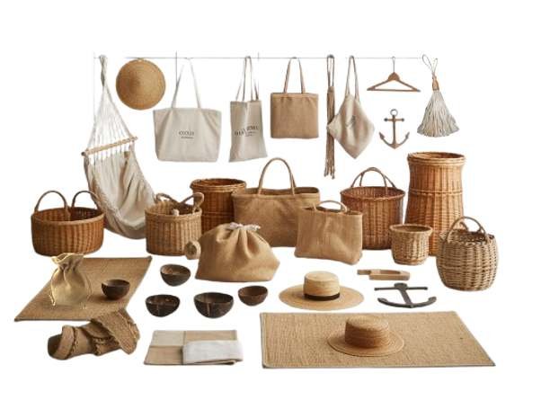 Eco-friendly handmade jute bags, baskets, mats and sustainable home décor collection
