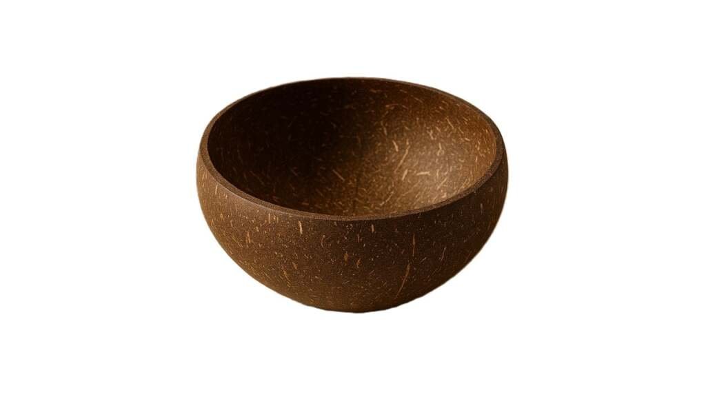 Handcrafted eco-friendly polished coconut bowl for sustainable dining and food serving.